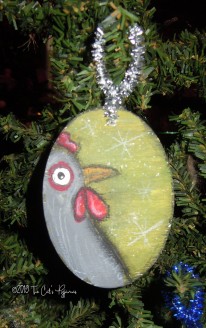 Gray Chicken Ornament